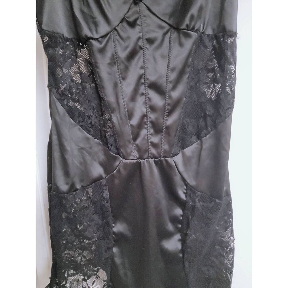 NWT~DOLLS KILL WIDOW Called to Invite You Black Satin Mini Dress Sz XL - Picture 2 of 7